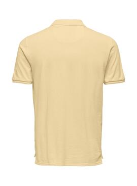 Polo Only and Sons Travis amarillo para hombre
