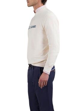 Sudadera El Ganso Flocado beige para hombre