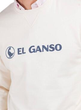 Sudadera El Ganso Flocado beige para hombre