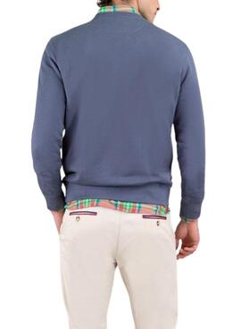 Sudadera El Ganso Flocado azul para hombre