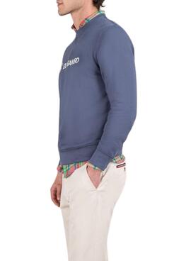 Sudadera El Ganso Flocado azul para hombre