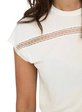 Camiseta Only Free Life beige para mujer