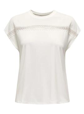 Camiseta Only Free Life beige para mujer