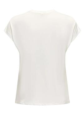 Camiseta Only Free Life beige para mujer