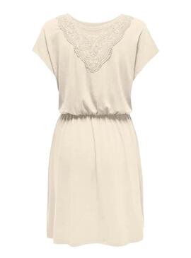 Vestido Only Freda Batsleeve beige para mujer