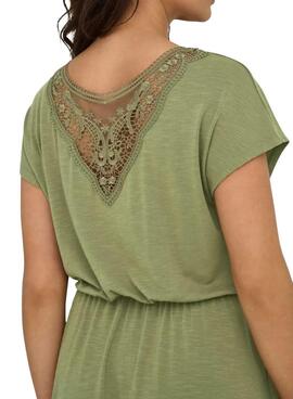 Vestido Only Freda Batsleeve verde para mujer