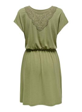 Vestido Only Freda Batsleeve verde para mujer