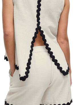 Top Vila Manda beige para mujer