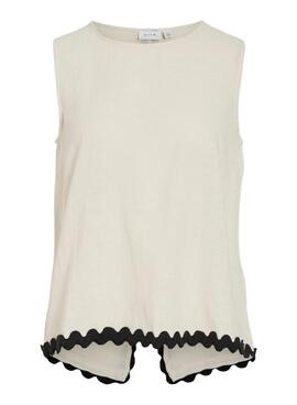 Top Vila Manda beige para mujer