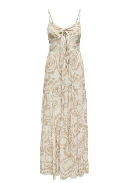 Vestido Only Chiara beige para mujer