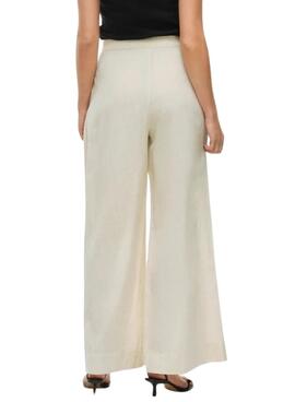 Pantalón Vila Etni beige para mujer