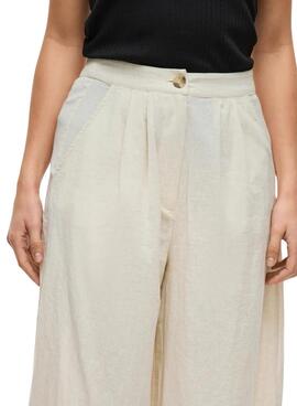 Pantalón Vila Etni beige para mujer
