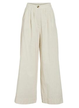 Pantalón Vila Etni beige para mujer