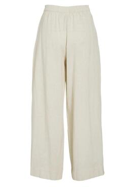 Pantalón Vila Etni beige para mujer