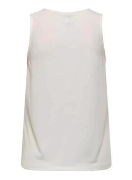 Camiseta Only Free blanco y coral para mujer