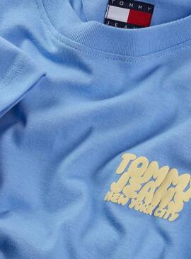 Camiseta Tommy Jeans Bubble azul para mujer