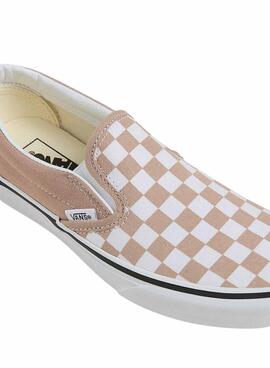 Zapatillas Vans Slip On rosa y blanco para mujer
