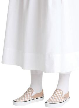 Zapatillas Vans Slip On rosa y blanco para mujer