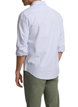Camisa Silbon Oxford azul y blanco para hombre