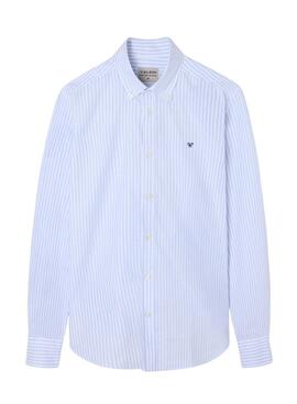 Camisa Silbon Oxford azul y blanco para hombre
