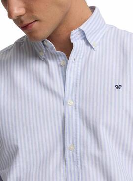 Camisa Silbon Oxford azul y blanco para hombre
