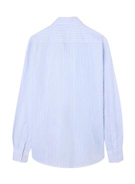 Camisa Silbon Oxford azul y blanco para hombre