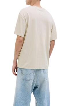 Camiseta Jack and Jones Porto beige para hombre