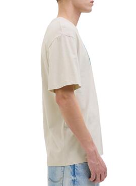 Camiseta Jack and Jones Porto beige para hombre