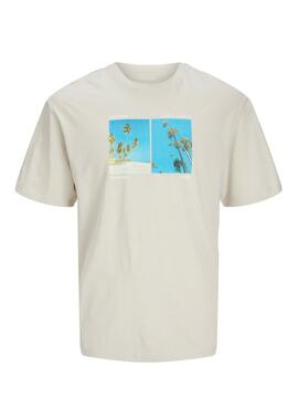 Camiseta Jack and Jones Porto beige para hombre