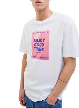 Camiseta Jack and Jones Porto blanco para hombre