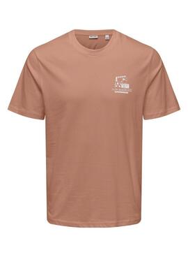 Camiseta Only and Sons Manuel Casa México teja para hombre
