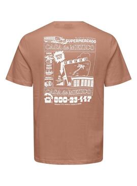 Camiseta Only and Sons Manuel Casa México teja para hombre