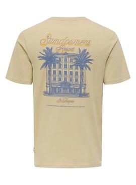 Camiseta Only and Sons Manuel Resort beige para hombre