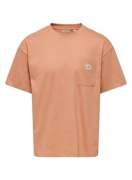 Camiseta Only and Sons King Loose naranja para hombre