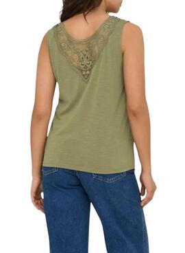 Camiseta Only Freda verde para mujer