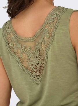 Camiseta Only Freda verde para mujer