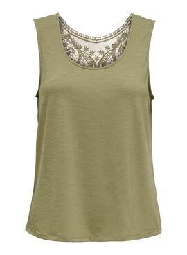 Camiseta Only Freda verde para mujer