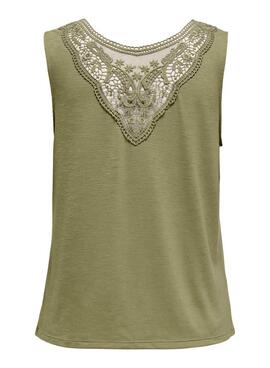 Camiseta Only Freda verde para mujer