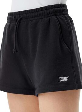 Shorts Tommy Jeans Script negro para mujer