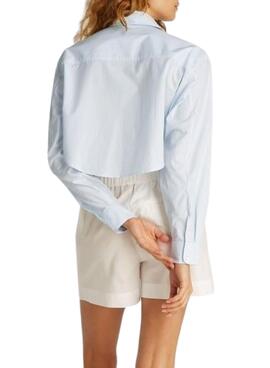 Camisa Calvin Klein Jeans Cropped  azul para mujer 