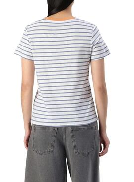Camiseta Pepe Jeans Elba rayas azul y blanco para mujer