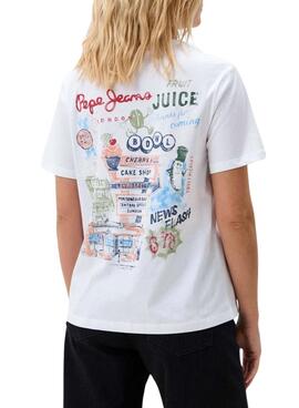 Camiseta Pepe Jeans Raven blanco para mujer