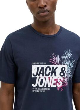 Camiseta Jack and Jones Jaxon marino para hombre