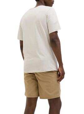 Camiseta Jack and Jones Jaxon beige para hombre