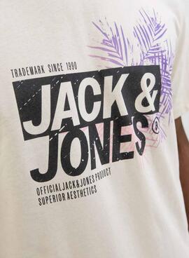 Camiseta Jack and Jones Jaxon beige para hombre