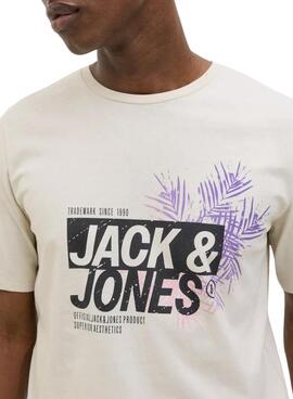 Camiseta Jack and Jones Jaxon beige para hombre
