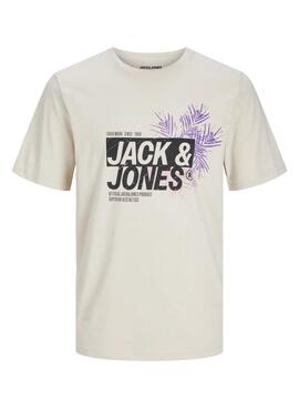 Camiseta Jack and Jones Jaxon beige para hombre