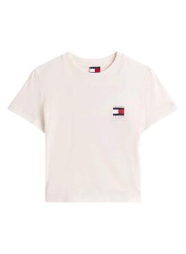 Camiseta Tommy Jeans Flag blanco para mujer