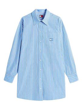 Vestido Tommy Jeans Oversized azul para mujer