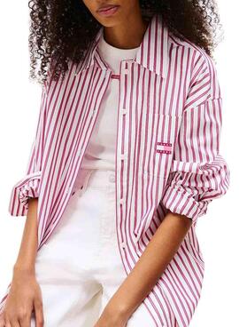 Vestido Tommy Jeans Oversized rosa para mujer